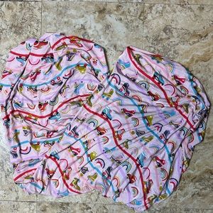 Little Sleepies Pink Rainbow & roller skates crib sheet
